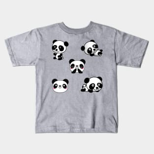 Cute And Playful Panda Sticker Pack Kids T-Shirt